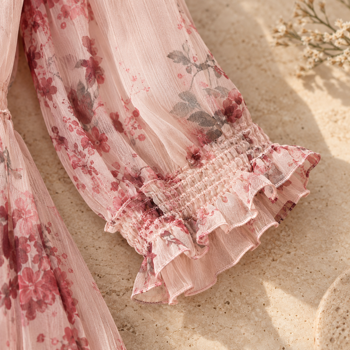 Women’s Floral Mulberry Silk Maxi Dress