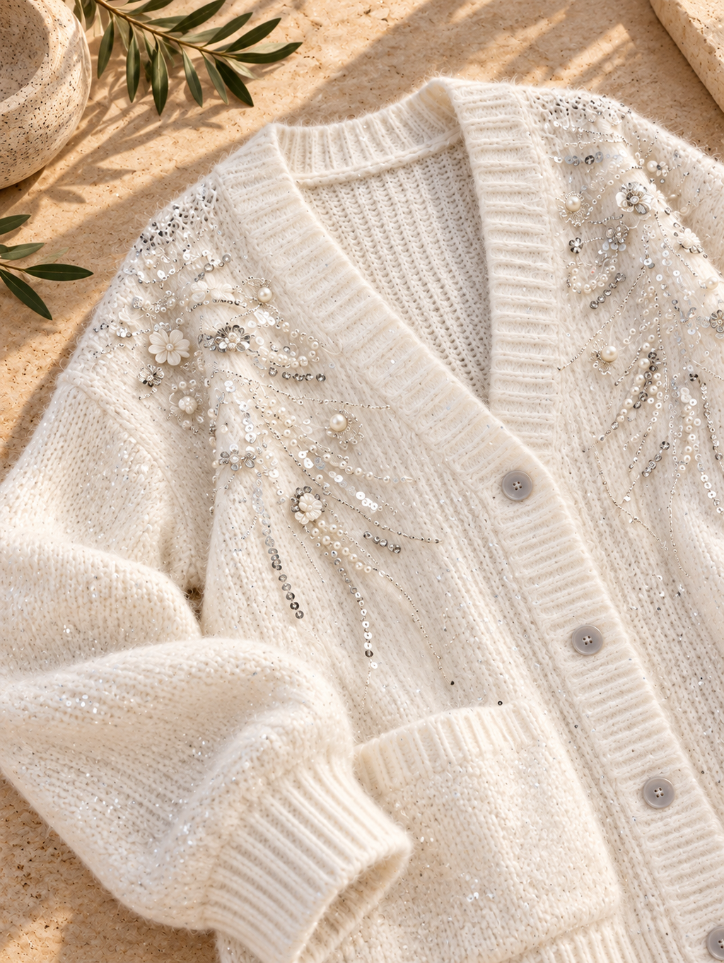 Women’s Sequin Relaxed Knit Sweater