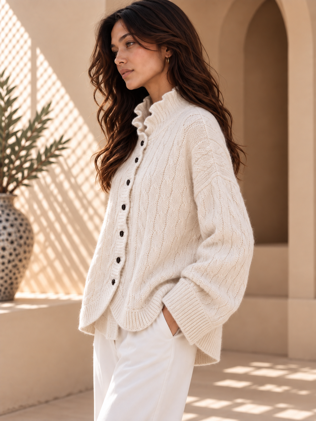 Women’s Relaxed Long Sleeve Knit Sweater