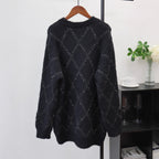 Sequined round neck pullover sweater