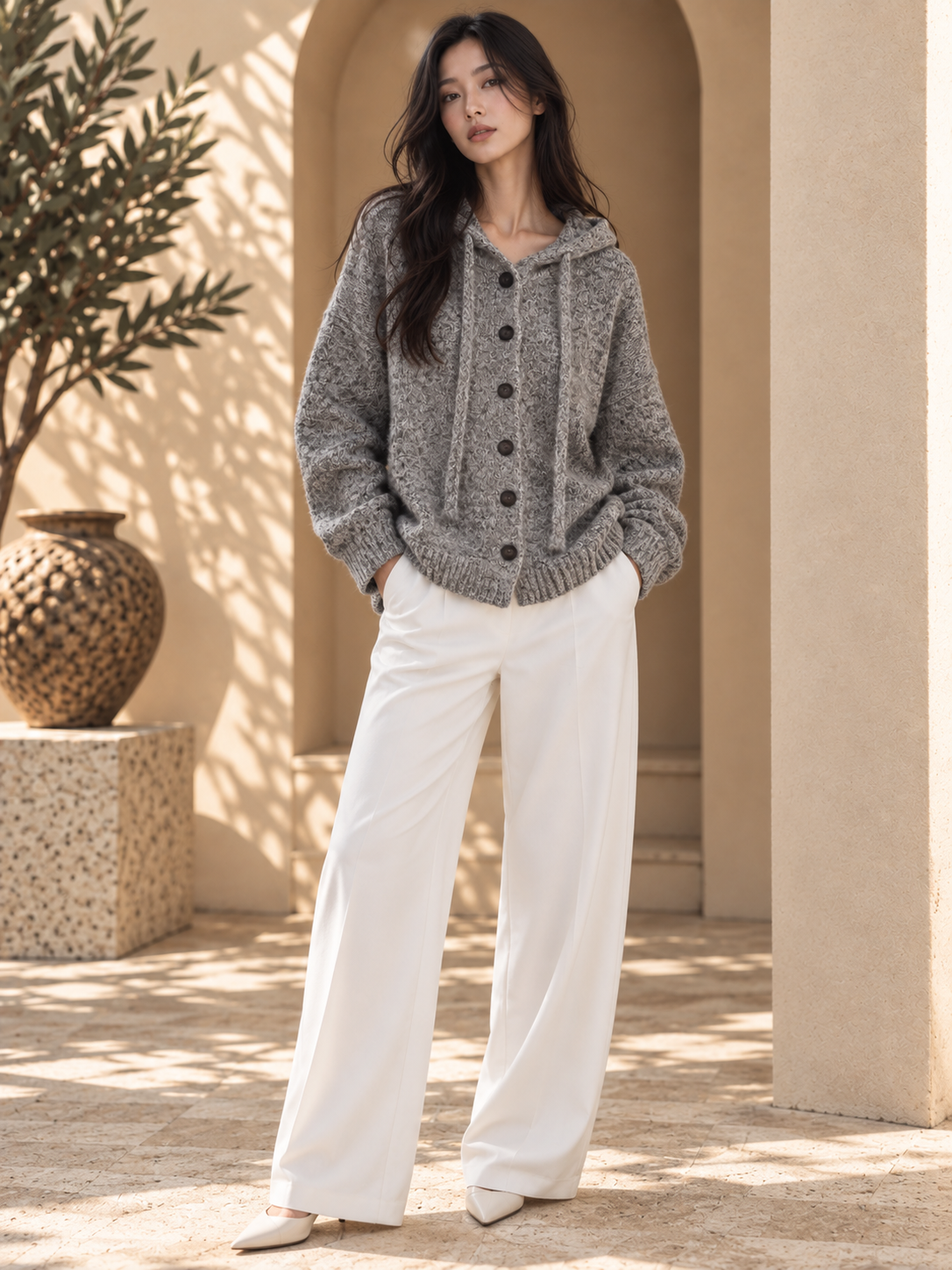 Women’s Hooded Relaxed Knit Sweater