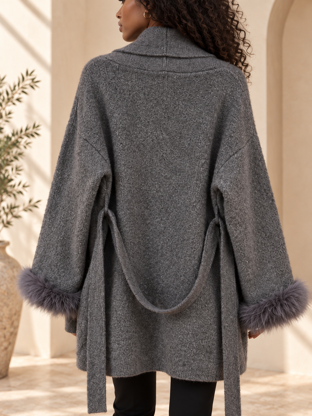Women’s Lace-Up Knit Cardigan