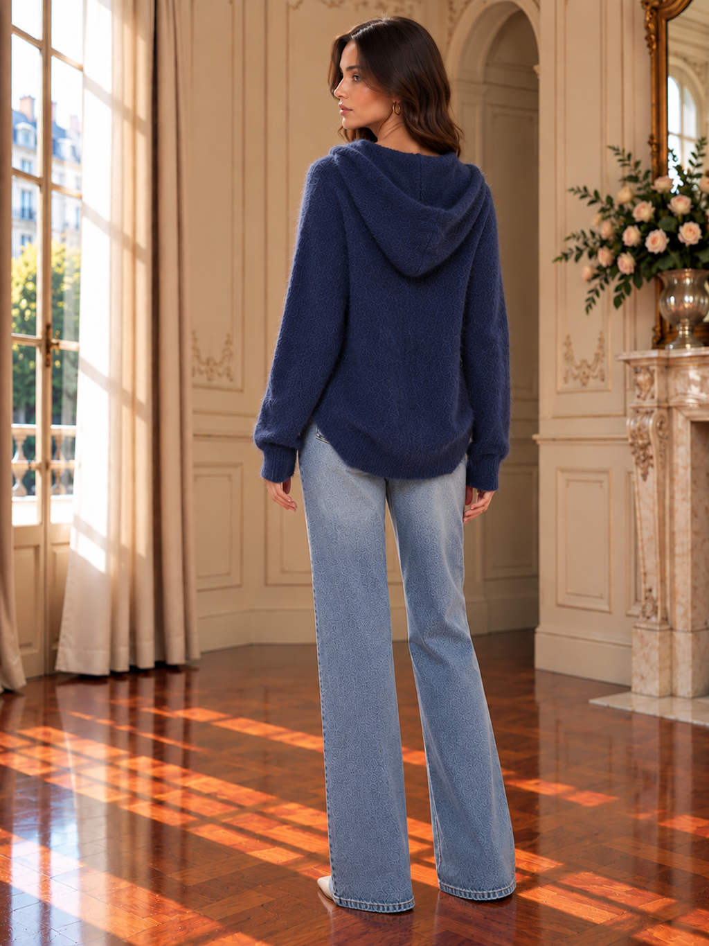Women’s Zip Hooded Relaxed Knit Sweater