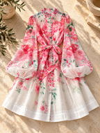 Women’s Lantern Sleeve Button-Front Dress