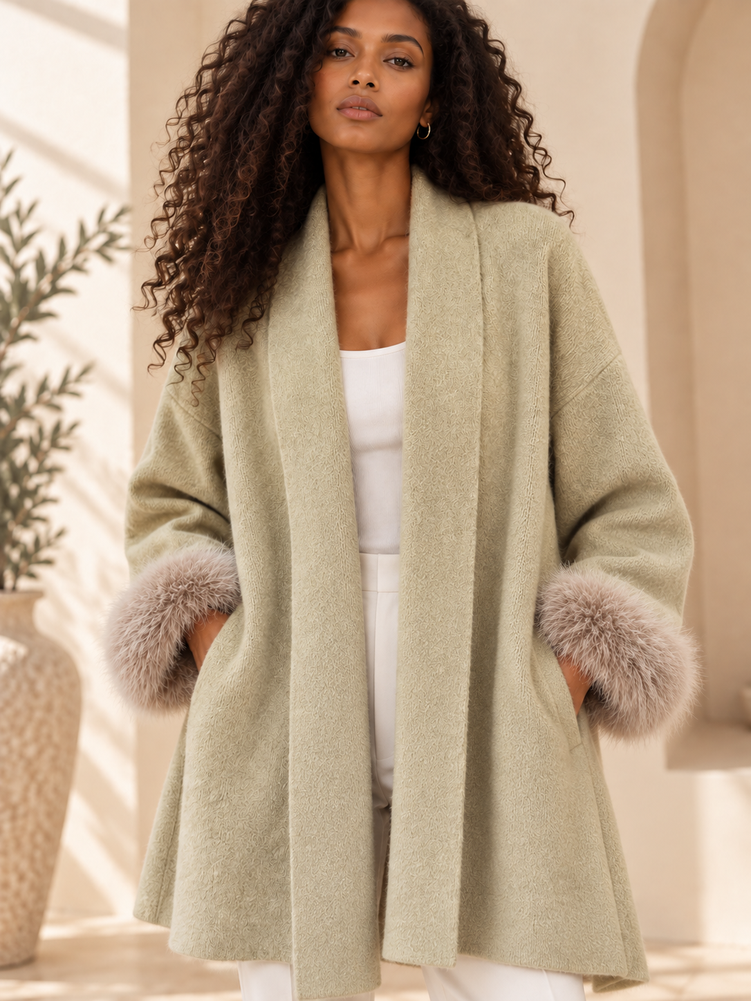 Women’s Lace-Up Knit Cardigan