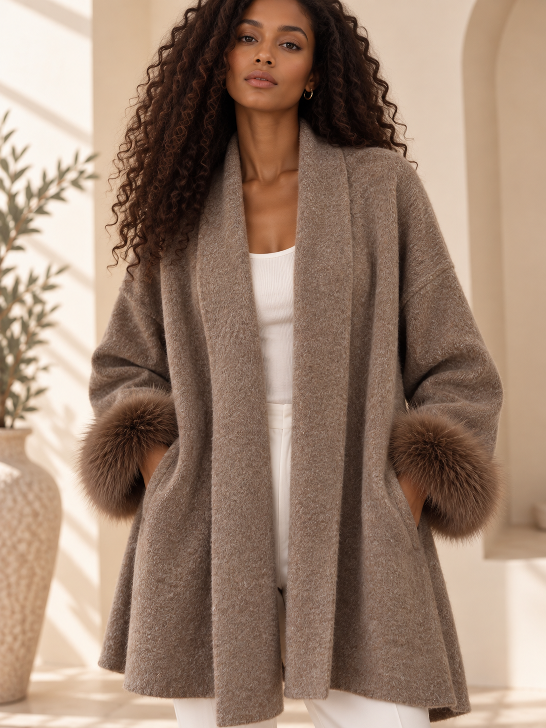 Women’s Lace-Up Knit Cardigan