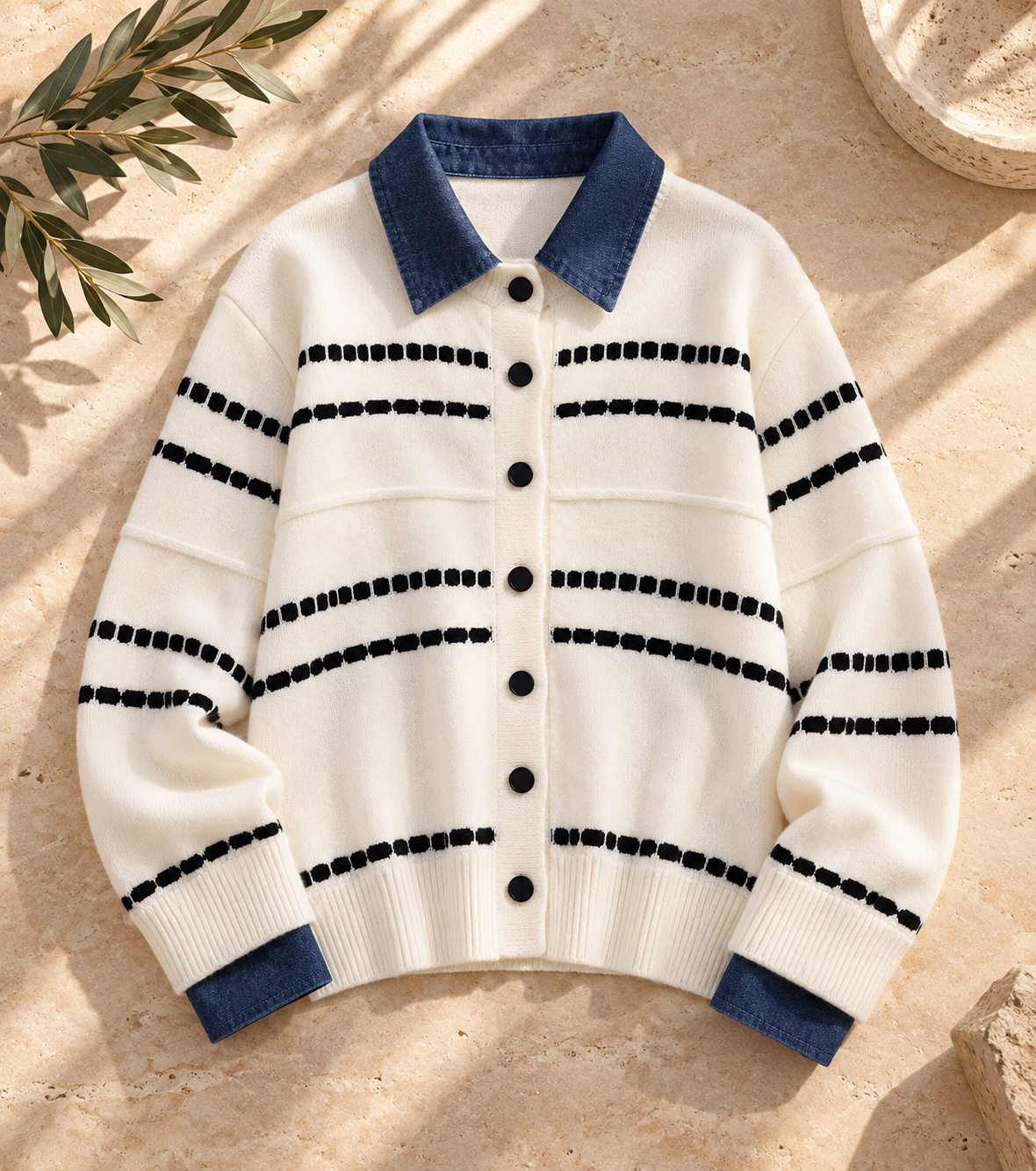 Women’s Contrast Relaxed Knit Sweater