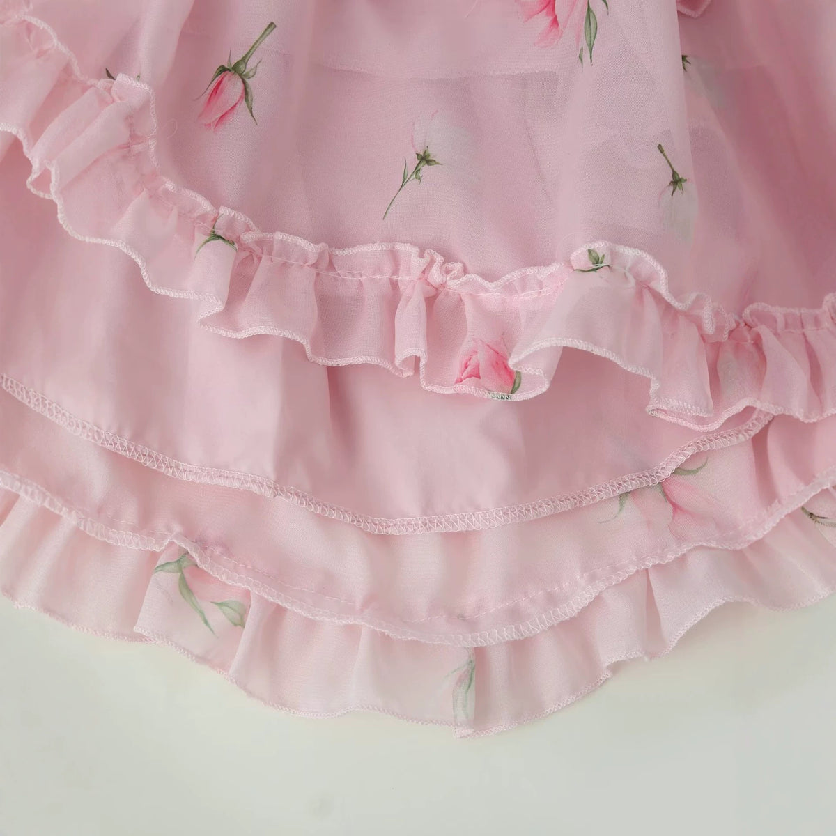 Lotus leaf edge patchwork printed hollow dress for women