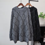 Sequined round neck pullover sweater