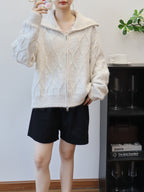 Zipper sequin loose sweater