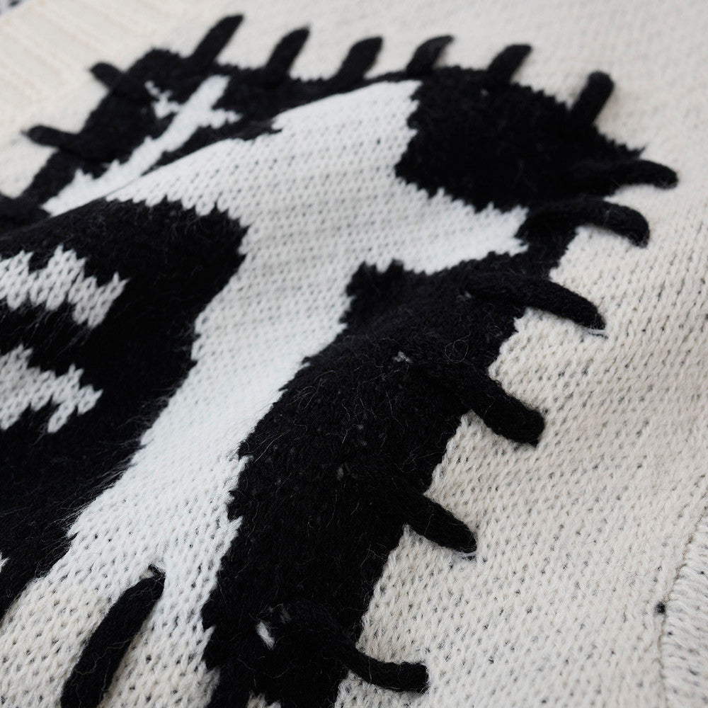 Spider Cross V-neck cardigan sweater