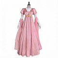 Bridgerton Cosplay Dress Renaissance Vintage V-Neck Dress Victorian Empire Waist Tea-Length Gown