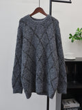Sequined round neck pullover sweater