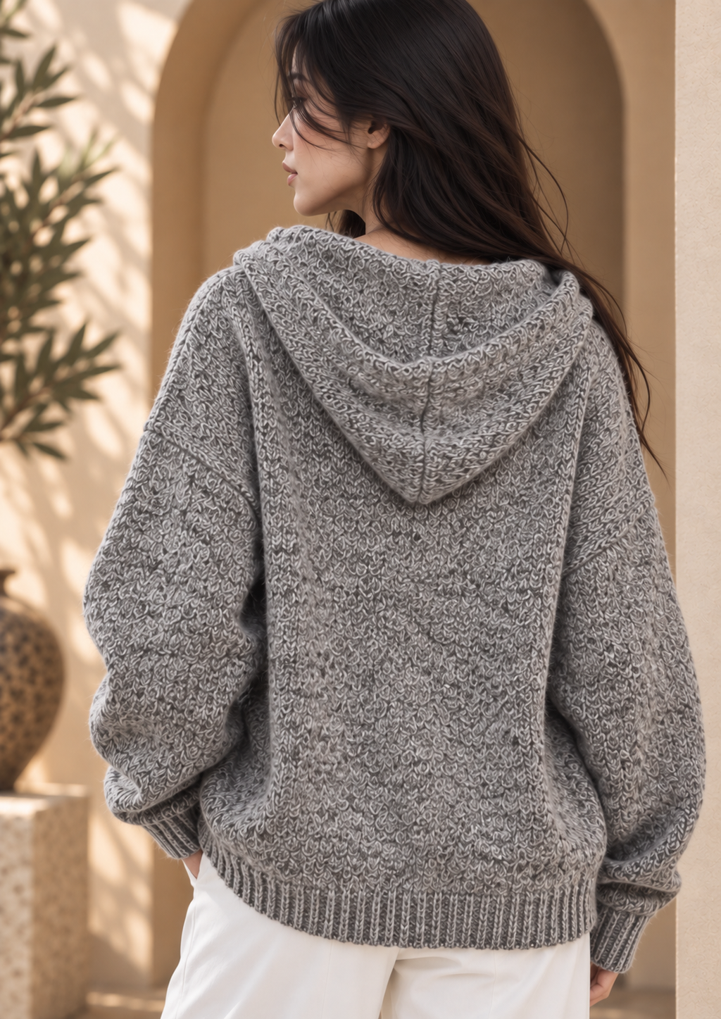Women’s Hooded Relaxed Knit Sweater