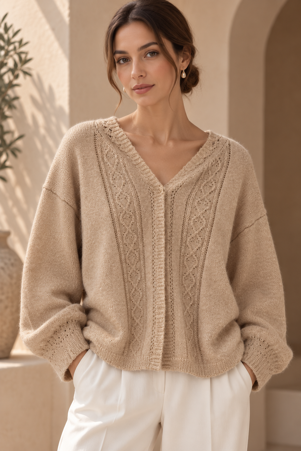 Women’s Hollow-Out Relaxed Knit Sweater