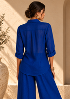 Women’s Linen Shirt & Wide-Leg Pants Set