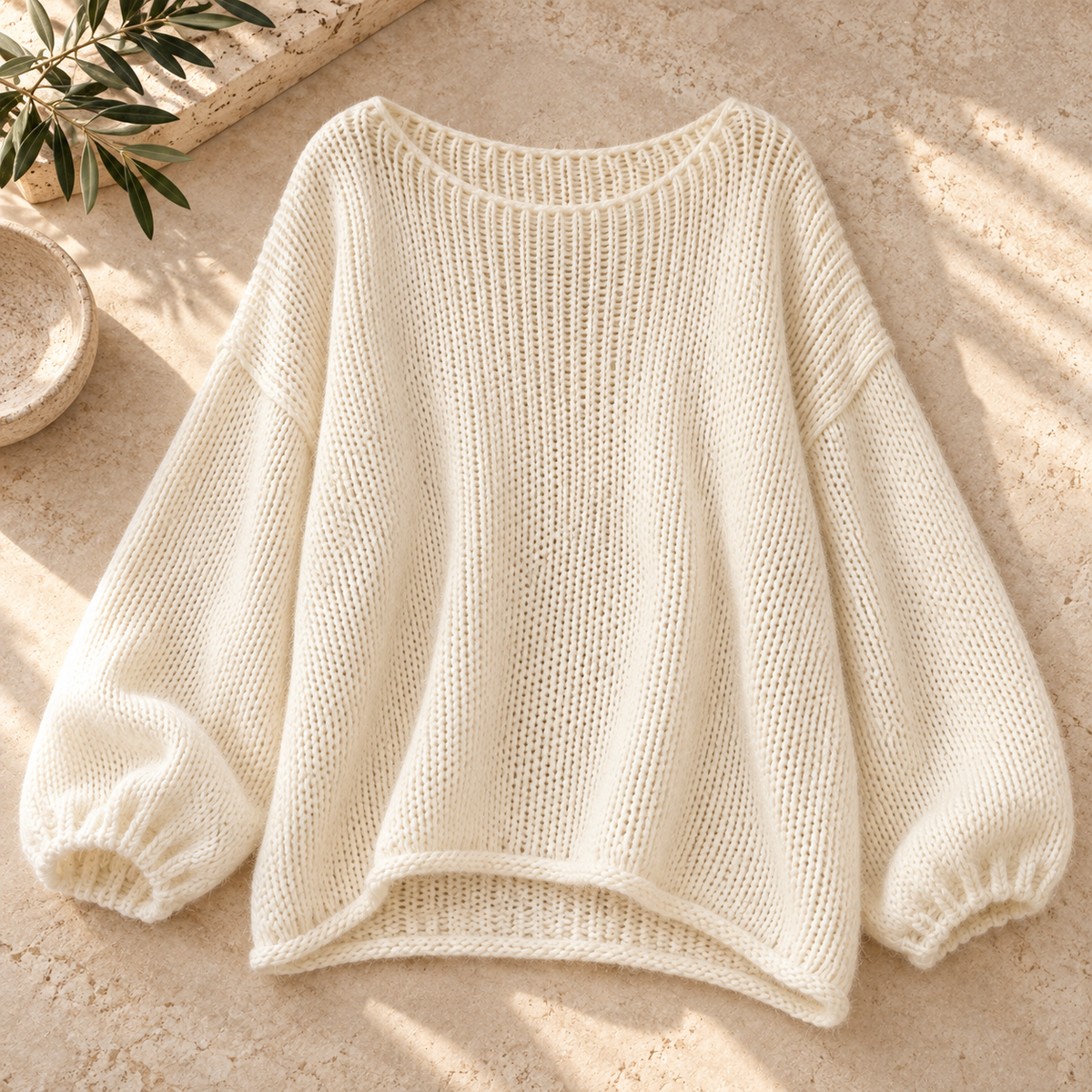 Women’s Hollow-Out Side-Slit Knit Sweater