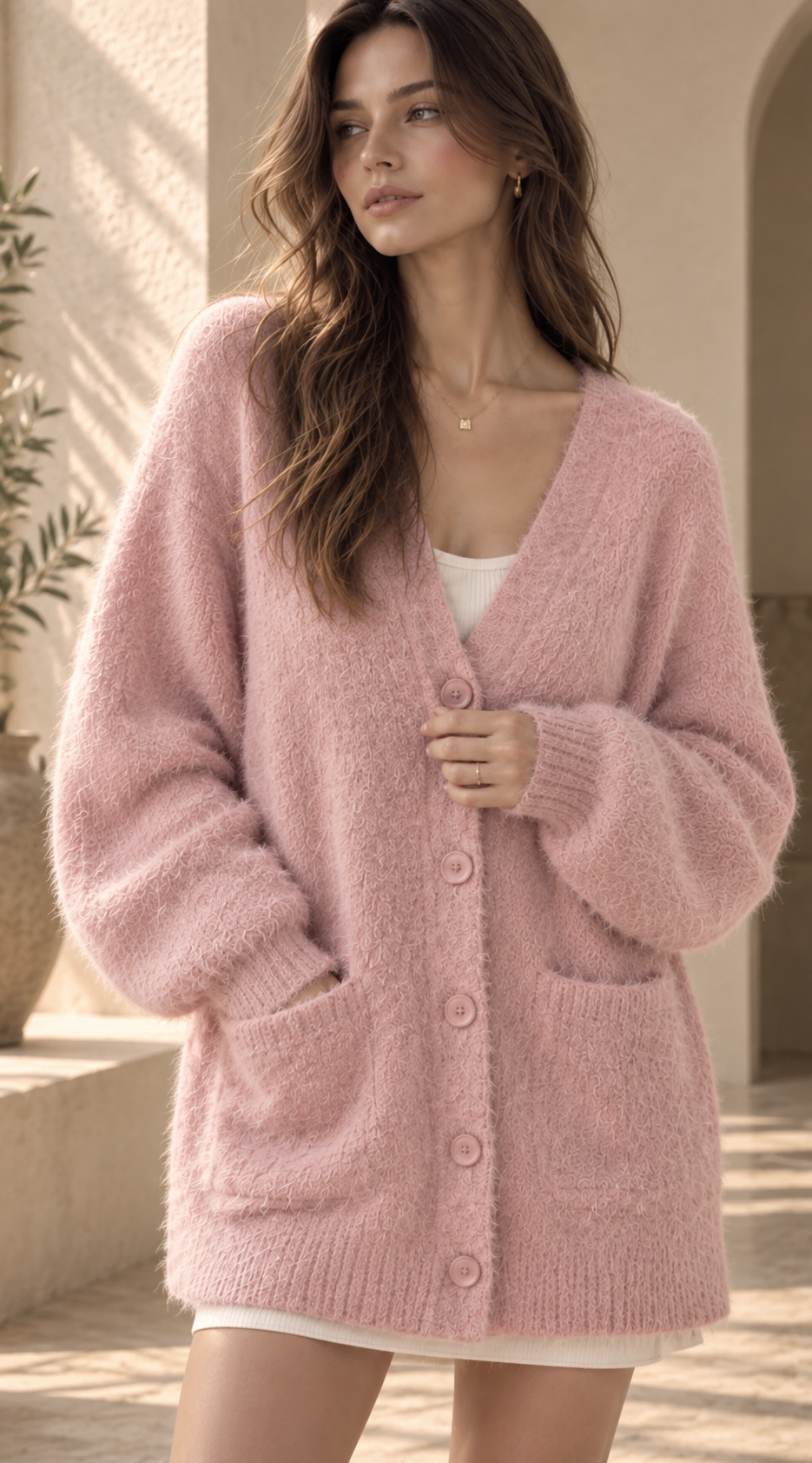 Women’s Lantern Sleeve Knit Cardigan