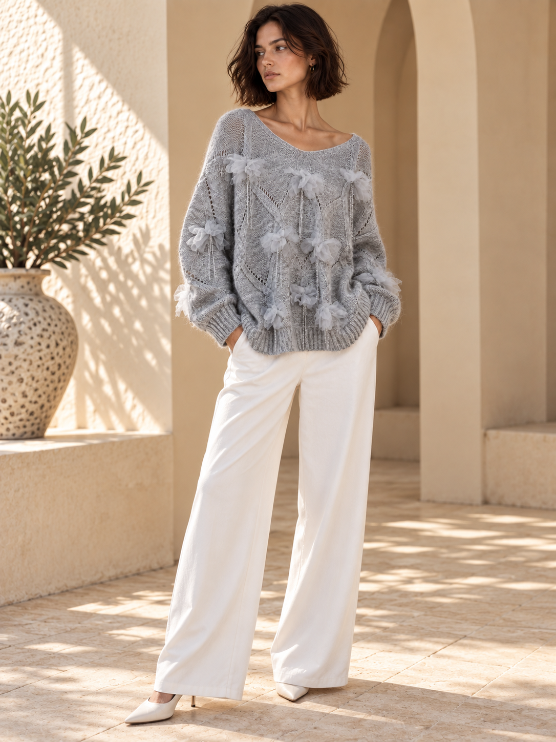 Women’s Relaxed Long Sleeve Knit Pullover