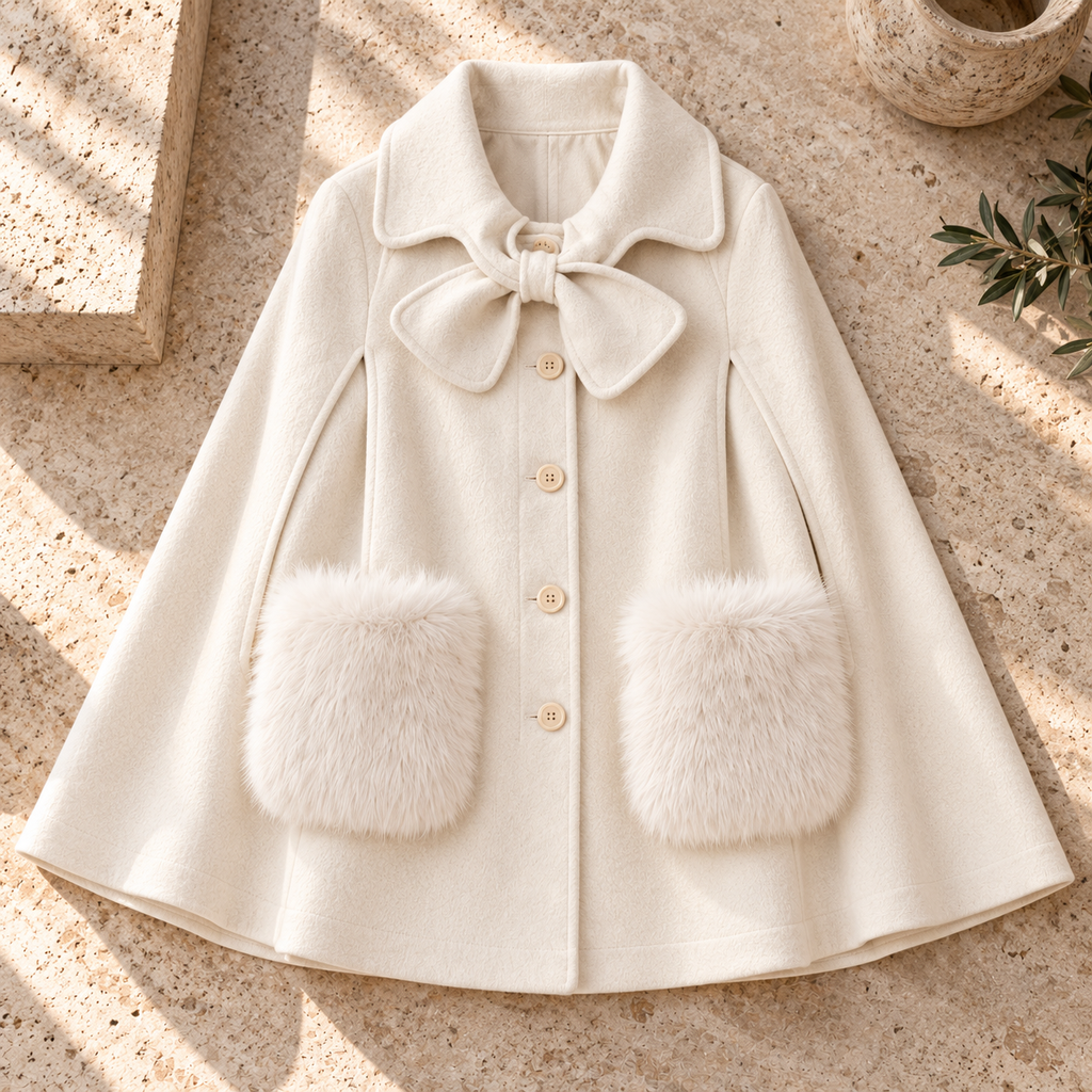 Women’s Bow Detail Cloak Coat