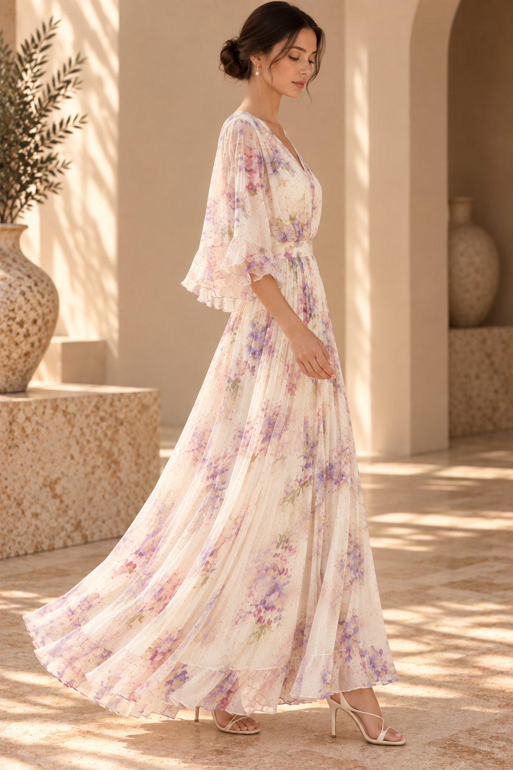 Women’s Floral Chiffon Maxi Dress