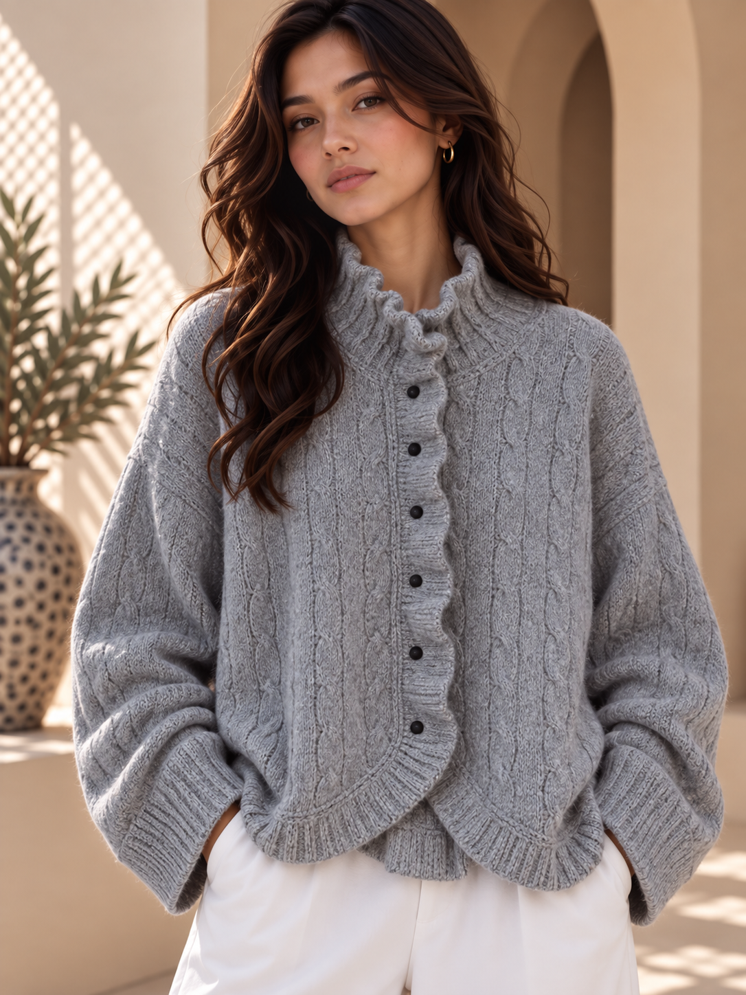 Women’s Relaxed Long Sleeve Knit Sweater
