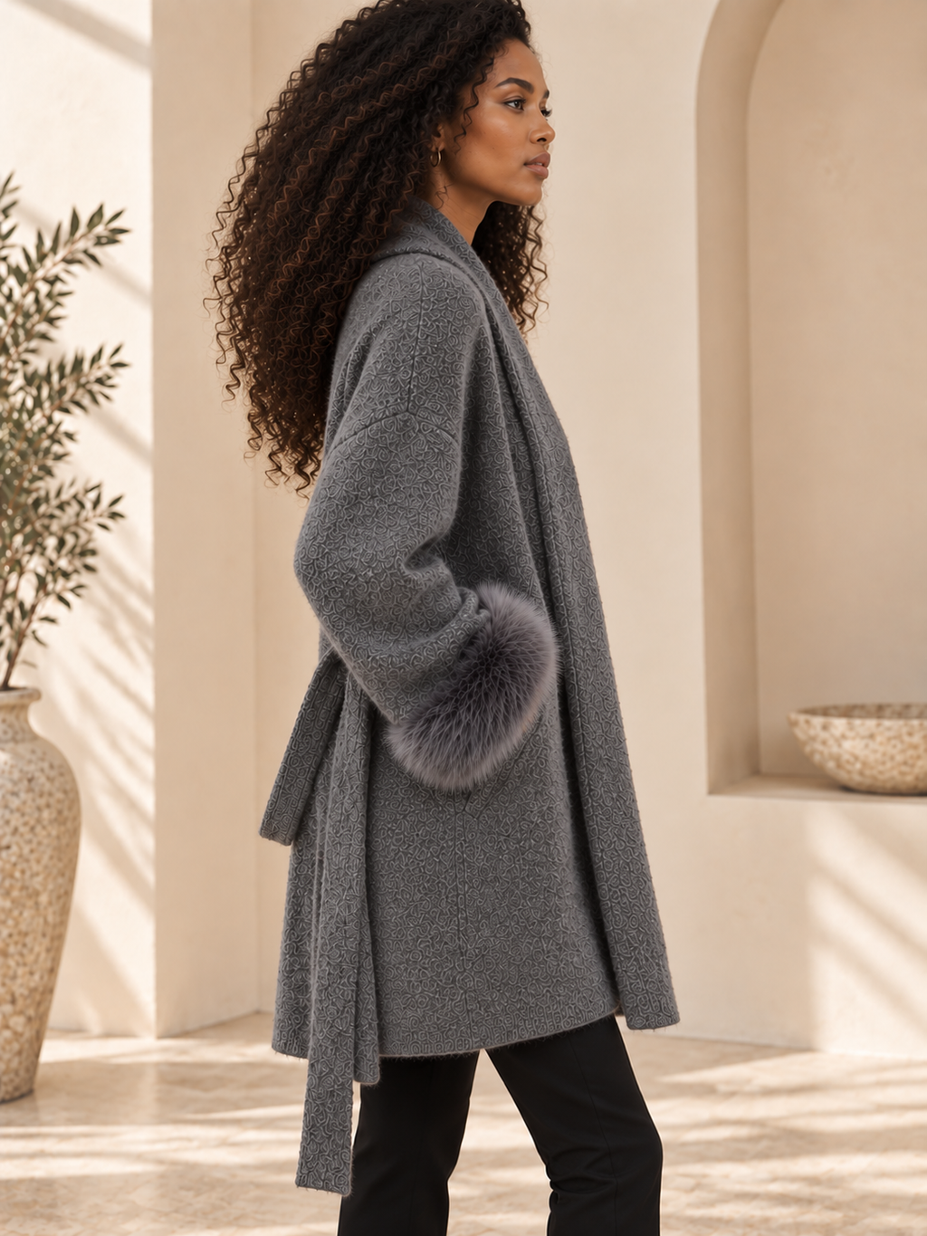 Women’s Lace-Up Knit Cardigan