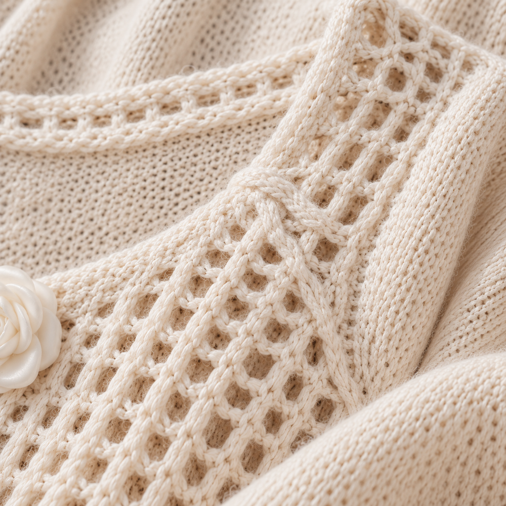 Women’s Lace Sequin Hollow-Out Knit Sweater