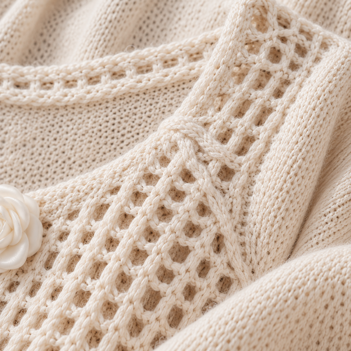 Women’s Lace Sequin Hollow-Out Knit Sweater