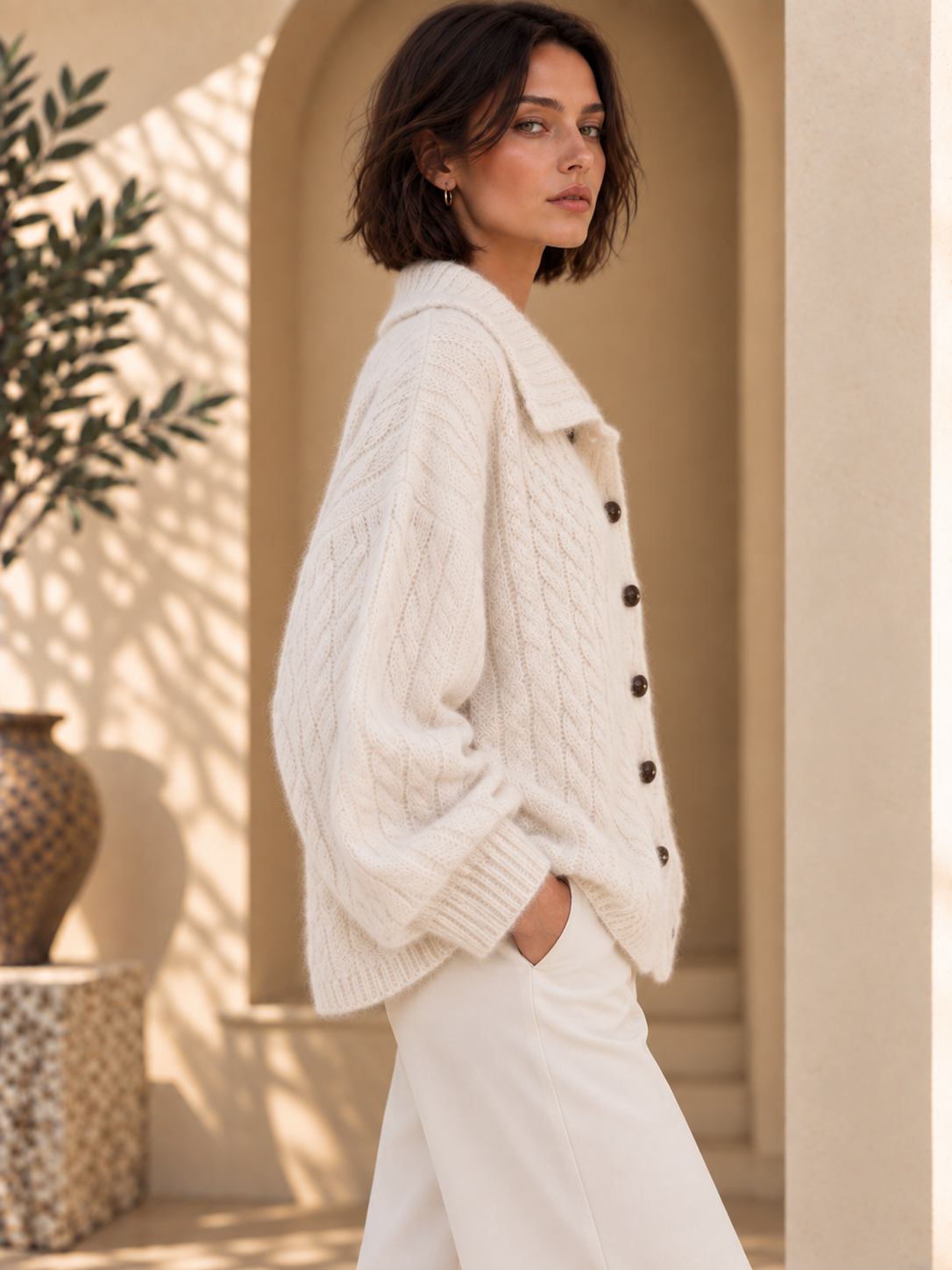 Women’s Collared Relaxed Knit Sweater