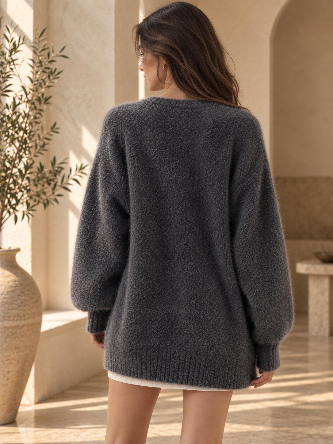 Women’s Lantern Sleeve Knit Cardigan