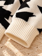 Women’s Denim Patchwork Relaxed Knit Sweater