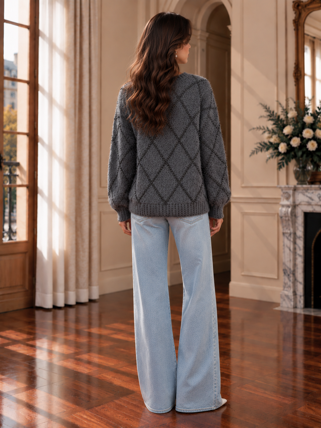 Women’s Sequin Crewneck Knit Sweater