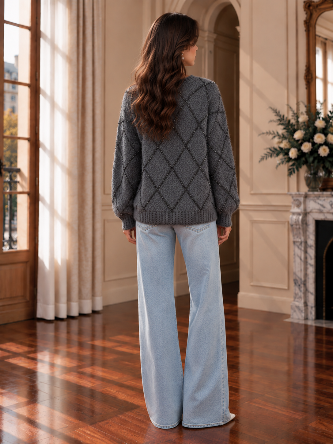 Women’s Sequin Crewneck Knit Sweater