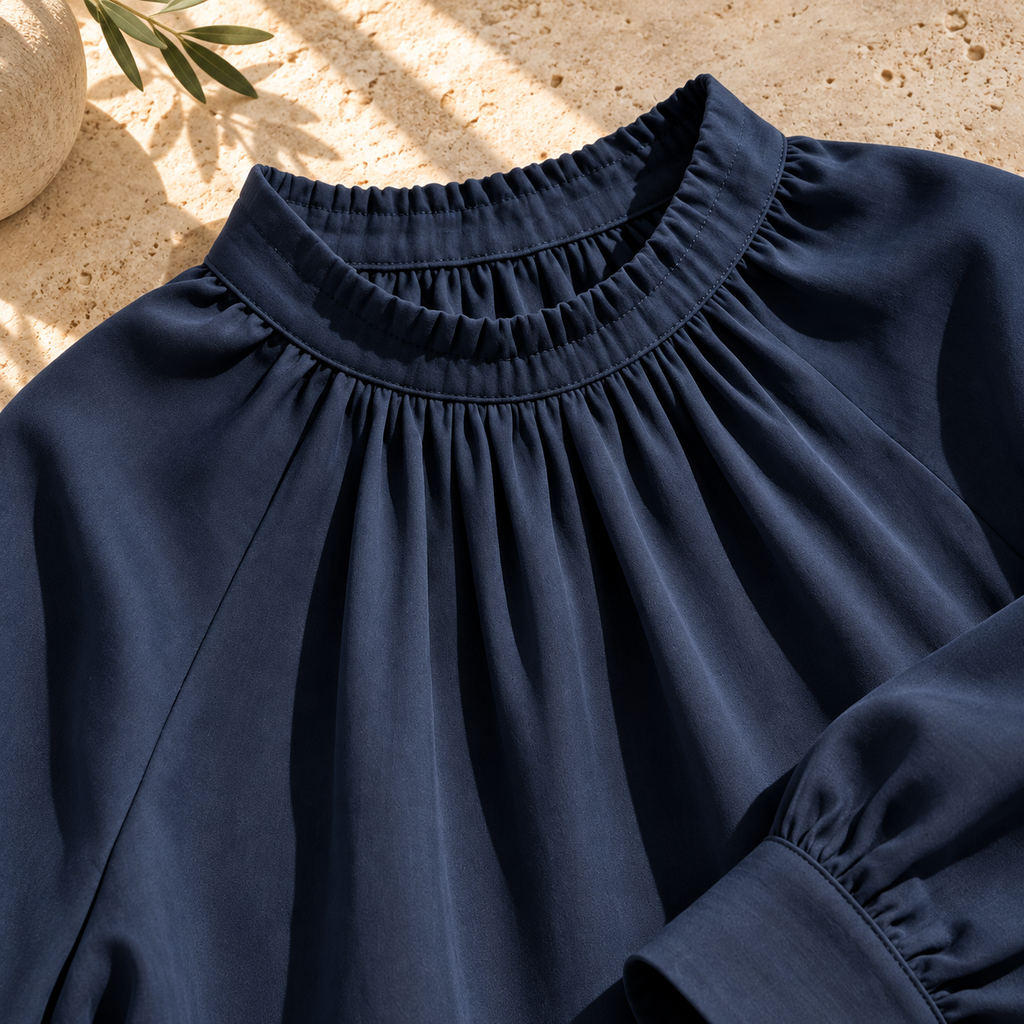 Women’s Stand Collar Top & Wide-Leg Pants Set