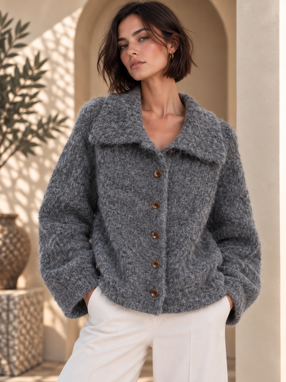 Women’s Collared Relaxed Knit Sweater