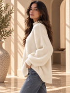 Women’s High Neck Relaxed Knit Sweater