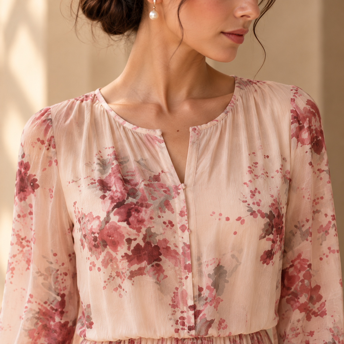 Women’s Floral Mulberry Silk Maxi Dress
