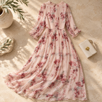 Women’s Floral Mulberry Silk Maxi Dress