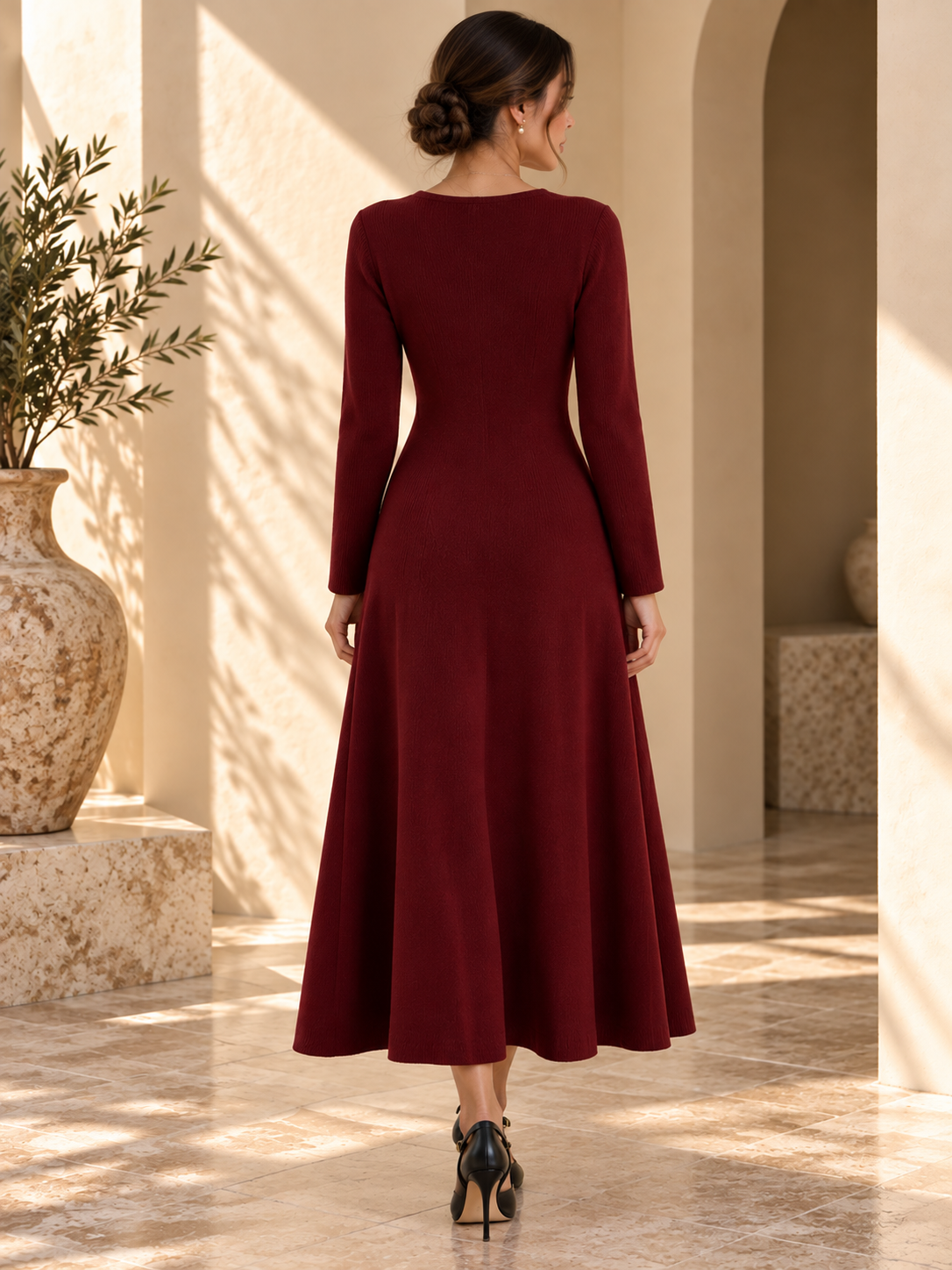 Women’s Collared Long Knit Dress