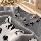 Women’s Cat Round Neck Knit Sweater