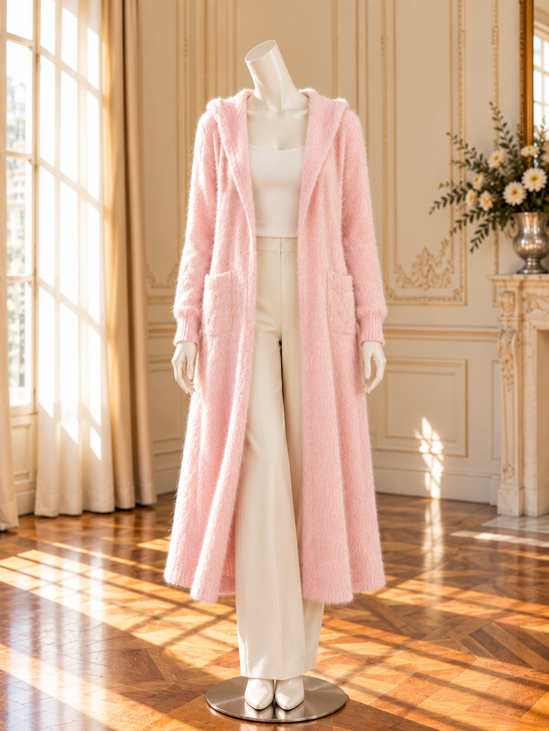 Women’s Oversized Hooded Knit Cardigan Coat