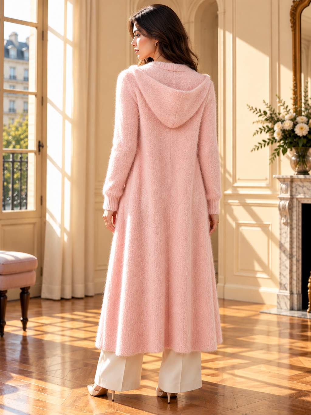 Women’s Oversized Hooded Knit Cardigan Coat