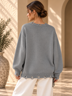 Women’s Cat Round Neck Knit Sweater