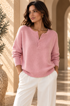 Women’s Button V-Neck Knit Sweater