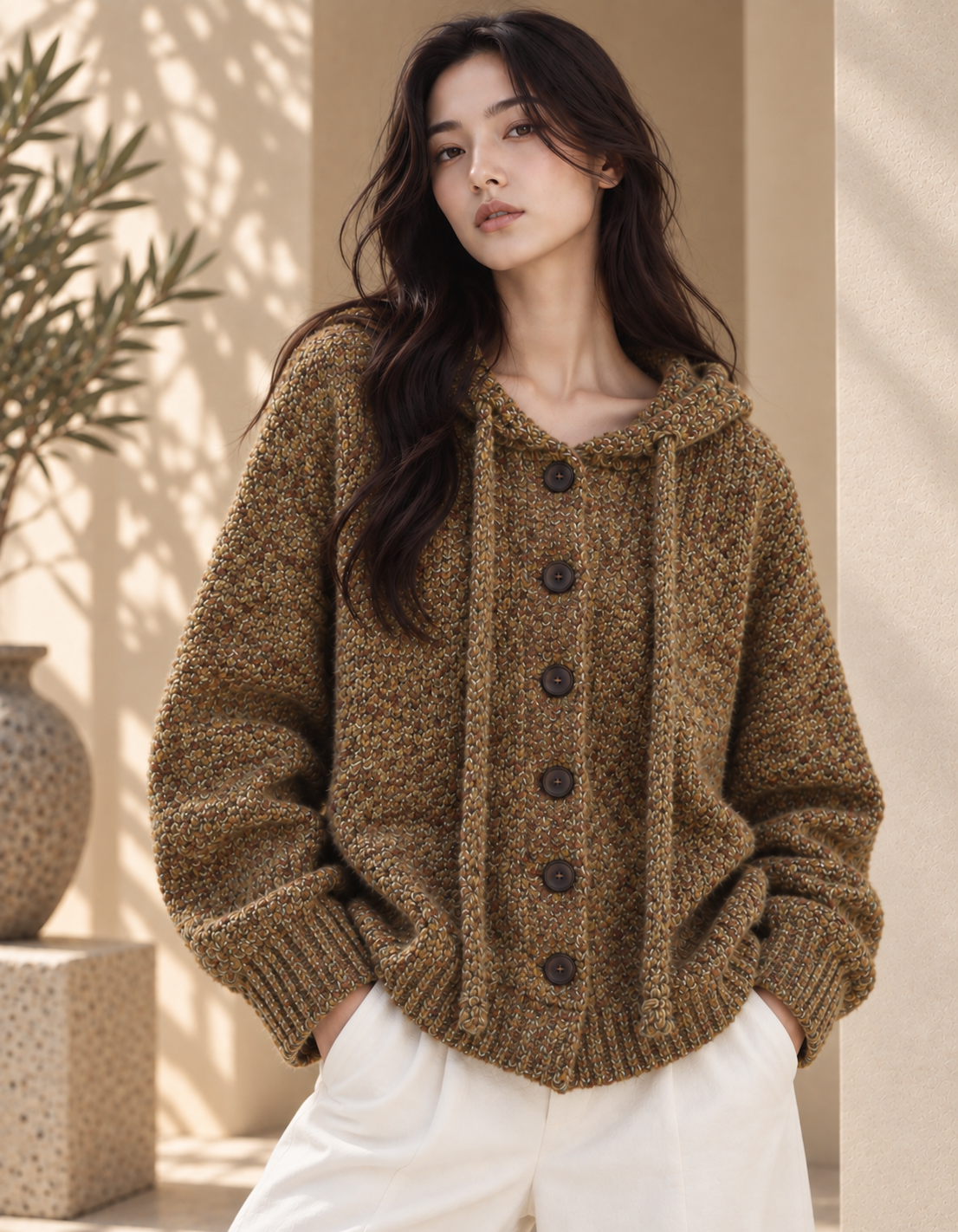 Women’s Hooded Relaxed Knit Sweater