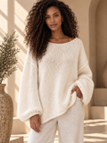 Women’s Hollow-Out Side-Slit Knit Sweater