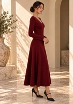 Women’s Collared Long Knit Dress