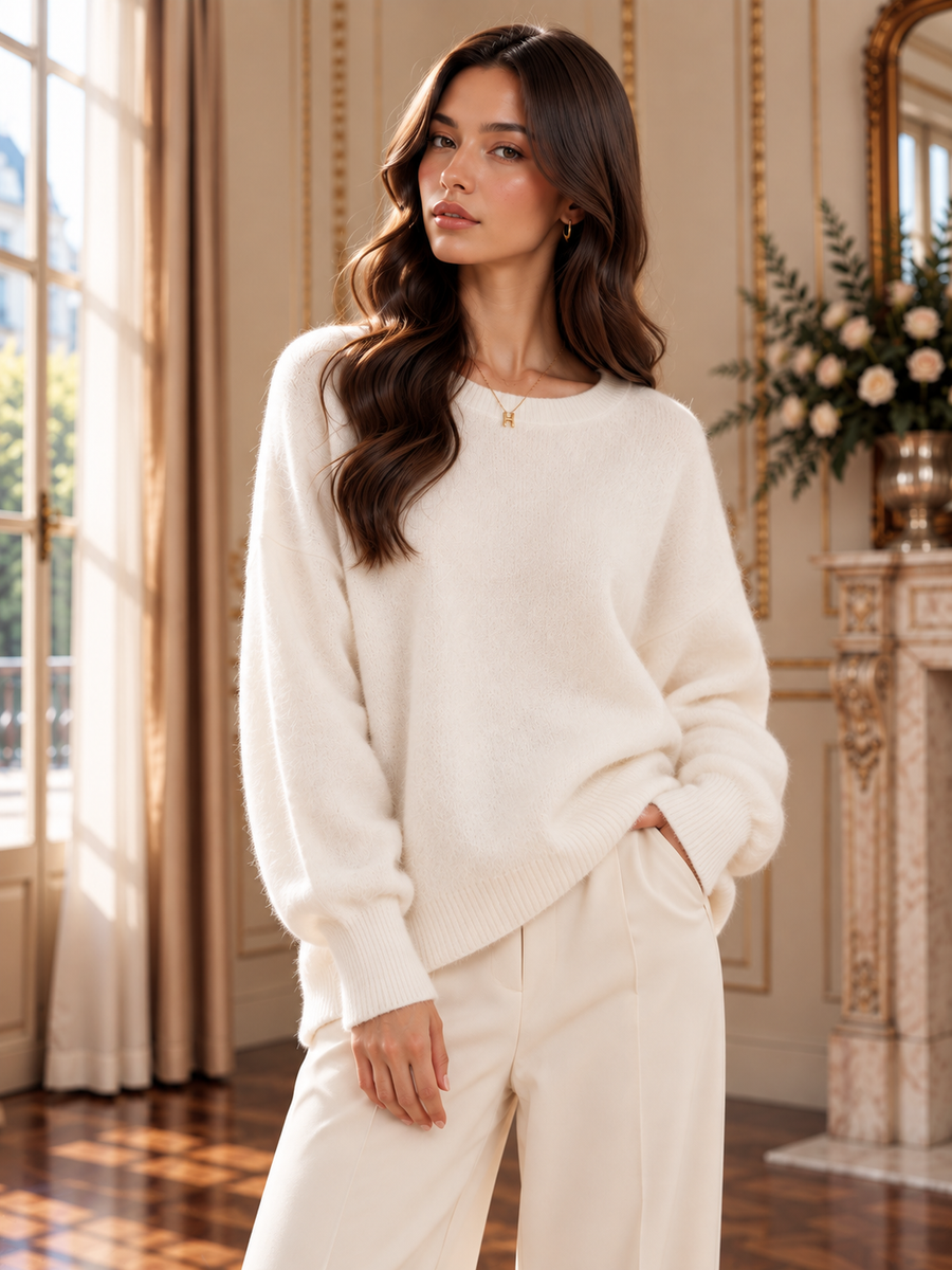 Women’s Solid Crewneck Knit Sweater