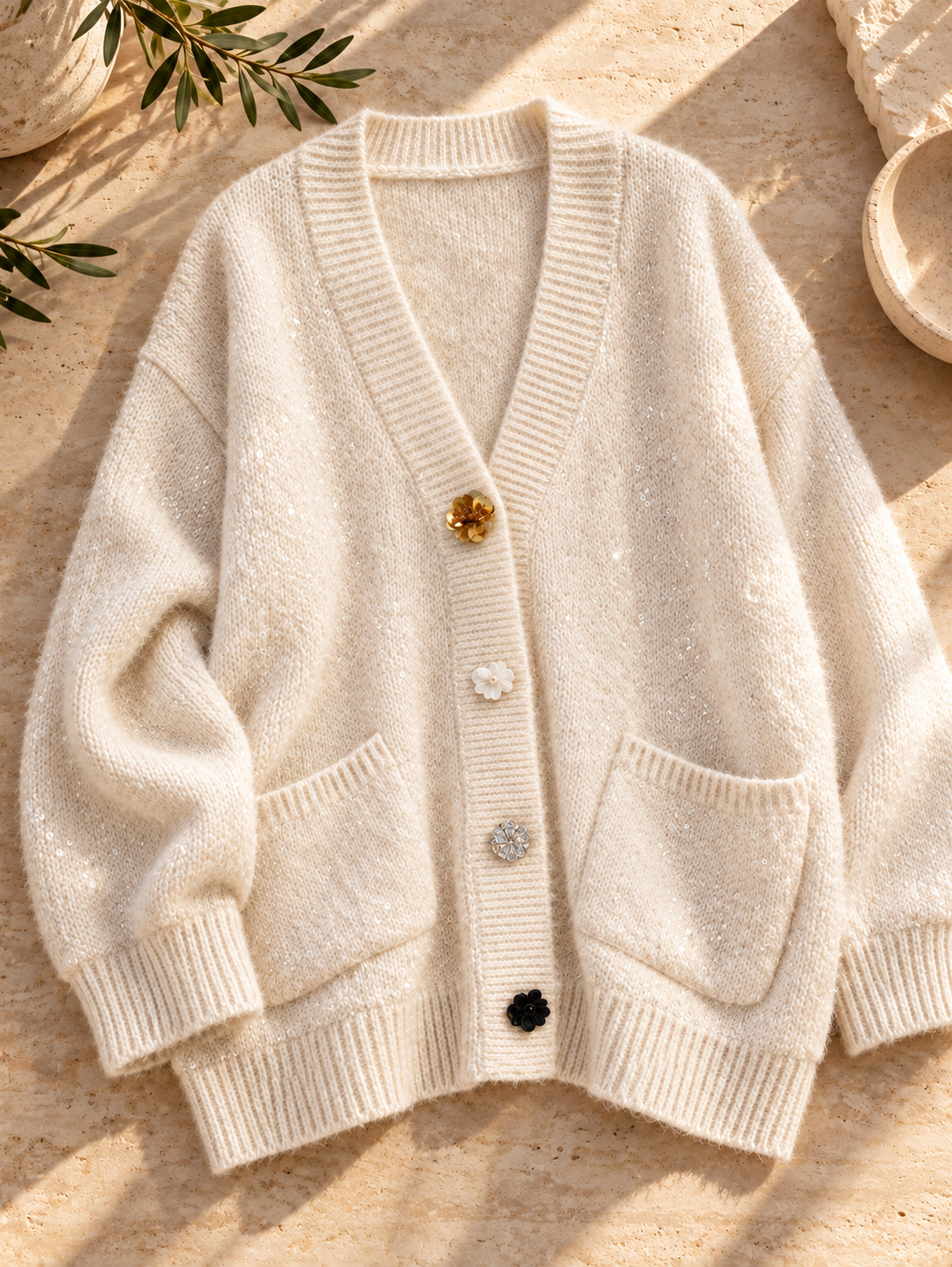 Women’s Sequin Relaxed Knit Cardigan